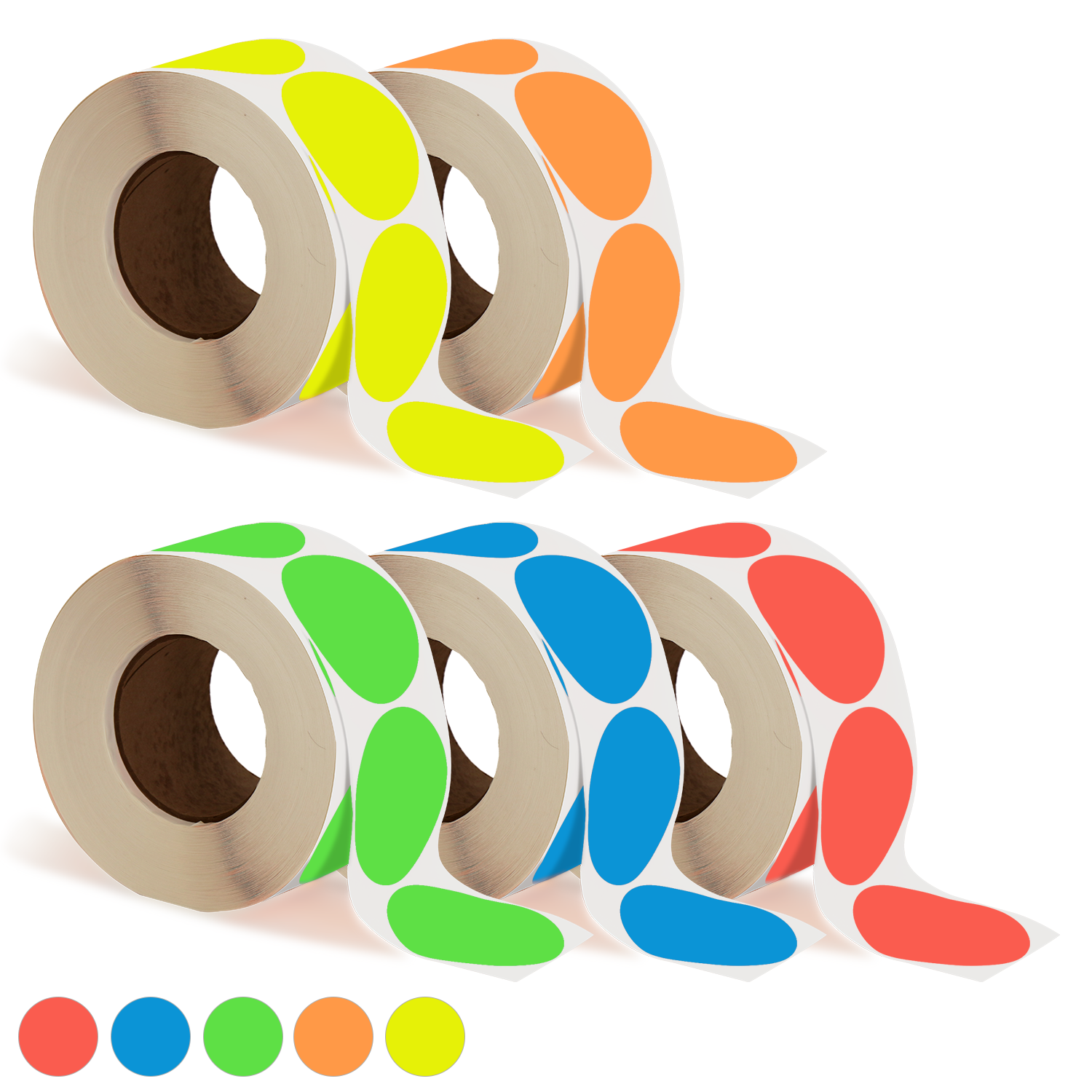 Fluorescent Roll Labels - Black Ink Only